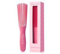 Rizos Curls Detangling Flexi Brush, Detangle Curly, Coily Curls, Shower Brush, Reduce Hair Loss & Breakage, Distribute Product and Add Shine, Pink