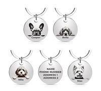 RizStar ID Tags for Dogs - Engraved Dog Tag with Personalised Nametags, Smart Pet Tracker, Identity Engraving Pets Collar Name Labels, Army Dogtags, Badges for Cat, Puppy, A Star Gift Set for UK Men