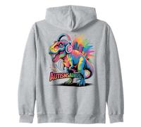 Rizz 'Em AUTISMSAURUS T-Rex Tism Dino Autism Teacher SPED Zip Hoodie