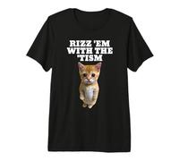 Rizz Em with The Tism Autistic Cat Rizz Premium T-Shirt