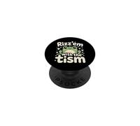 Rizz Em' With The Tism Awesome Autism Aware Charming Teas PopSockets Adhesive PopGrip