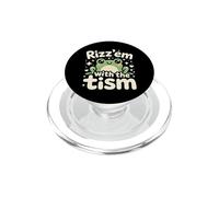Rizz Em' With The Tism Awesome Autism Aware Charming Teas PopSockets PopGrip for MagSafe