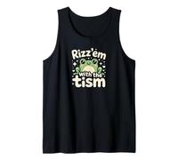Rizz Em' with The Tism Awesome Autism Aware Charming Teas Tank Top