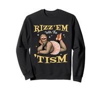 Rizz Em With The Tism Funny Autism Bigfoot Autistic Rizzler Sweatshirt