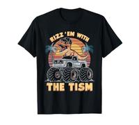Rizz 'Em With The Tism Funny Dinosaur Meme T-Rex Autism T-Shirt