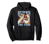 Rizz 'Em With The 'Tism Funny Goose Meme Bootleg Y2K Graphic Pullover Hoodie