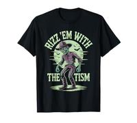 Rizz 'em With The Tism Funny Halloween Cowboy Zombie T-Shirt