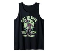 Rizz 'em with The Tism Funny Halloween Cowboy Zombie Tank Top
