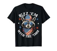 Rizz Em With The Tism Patriotic Raccoon Meme 4th Of July T-Shirt