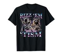 Rizz Em with The Tism Shirt Funny Meme Shirt Autistic Racoon T-Shirt