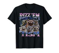 Rizz Em with The Tism Shirt Funny Meme Shirt Autistic Racoon T-Shirt