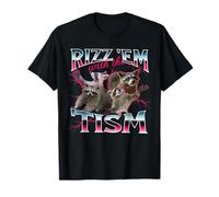 Rizz Em with The Tism Shirt Funny Meme Shirt Autistic Racoon T-Shirt