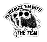 Rizz Em with The Tism Stickers for Adults, Dark Gen X Humorous Stickers, Sleep Token - Funny Vinyl Stickers for Water Bottles, Laptop