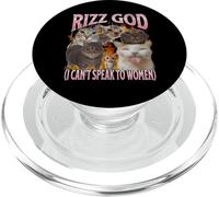 Rizz God I Can't Speak To Women Funny Cat Meme Bootleg PopSockets PopGrip for MagSafe