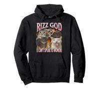 Rizz God I Can't Speak To Women Funny Cat Meme Bootleg Pullover Hoodie