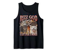Rizz God I Can't Speak To Women Funny Cat Meme Bootleg Tank Top