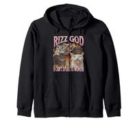 Rizz God I Can't Speak To Women Funny Cat Meme Bootleg Zip Hoodie