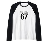 Rizz Level: 67 Gen-Z Alpha Meme Aura Energy Raglan Baseball Tee