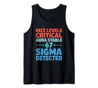 Rizz Levels Critical Aura Stable 67 Sigma Detected Six Seven Tank Top