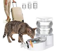 RIZZARI Automatic Pet Waterer, Gravity Stainless Steel Water Dispenser, 100% BPA-Free, Large Capacity Water Feeder for Cats and Small and Medium-Sized Dogs (3L)