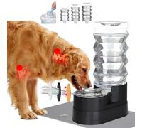 RIZZARI Large Water Dispenser for Dogs: 9L Black Automatic Stainless Steel Gravity Raised Pet Feeder for 30-60 LBS Elderly Pet Dogs with Spine Problems in Living Room Garage