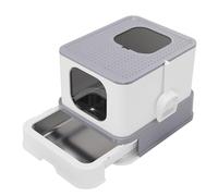 RIZZARI Stainless Steel Cat Litter Box: Large Leak-Proof Odor-Free Design - XXL Gray - for Indoor Cats Pet Owners Solution