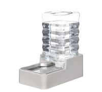 RIZZARI Stainless Steel Pet Water Dispenser: 7L Automatic Leak-Proof Gravity Bowl Large for Cats Dogs Indoor Outdoor Use(Beige Without Filter,7L)