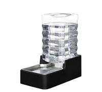 RIZZARI Stainless Steel Pet Water Dispenser: 7L Automatic Leak-Proof Gravity Bowl Large for Cats Dogs Indoor Outdoor Use(Black Without Filter,7L)