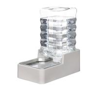 RIZZARI Stainless Steel Pet Water Dispenser: 8L Automatic Leak-Proof Gravity Bowl Large for Cats Dogs Indoor Outdoor Use(Beige Without Filter,8L)