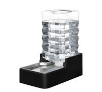 RIZZARI Stainless Steel Pet Water Dispenser: 8L Automatic Leak-Proof Gravity Bowl Large for Cats Dogs Indoor Outdoor Use(Black Without Filter,8L)