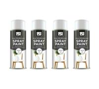 RIZZIIZ 151 Multipurpose Spray Paint, White Satin Finish, Fast-Drying, Smooth Professional Coating, Non-Cracking Formula, Aerosol Paint for Wood, Metal, Plastic,400ml (4PCS)