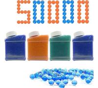 RIZZIIZ 7-8mm Gel Balls for Gel Blaster G-u-n, Water Beads Ammo, High-Accuracy Hydrated Gel Bu-ll-e-t-s for Indoor & Outdoor Games, Long-Lasting, Easy Storage, Random Colour Gel Beads, 50k PCS