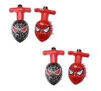 RIZZIIZ Action Themed Flashing Musical Spinning Top Toy Set, Battery Powered, Eye Catching Theme, Lights & Music, Easy To Use, Durable Construction, Promote Motor Skills (4 PCS)