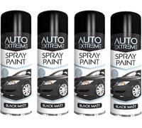 RIZZIIZ All Purpose Black Matt Spray Paint, Smooth Matte Finish, Quick Dry Aerosol Paint for Wood, Metal, Plastic & Glass, Interior & Exterior Use, Durable Even Coverage, 250ml (4 Pcs)