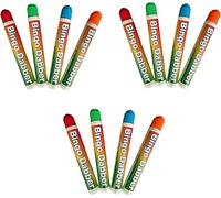 RIZZIIZ Bingo Dabber Markers Set, Vibrant, Quick-Drying Ink, Mess-Free Marking, Easy Grip Design, Leak-Resistant,Assorted Colors for Bingo, Art, Craft (12 Pcs)