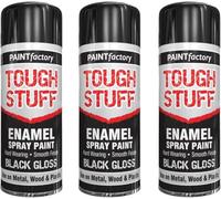 RIZZIIZ Black Gloss Spray Paint, Fast Dry Acrylic Enamel Spray for Metal, Wood & Paper, Rust Resistant, Durable High Shine Finish, Easy Spray Application, Indoor & Outdoor Use, 400ML (3 PCS)