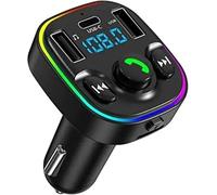 RIZZIIZ Bluetooth FM Transmitter for Car, Wireless Car Charger, USB & Type-C, Fast Charging, Hands-Free Calling Audio Receiver, LED Display Music Player for Car Accessories
