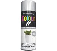 RIZZIIZ Brilliant White Spray Paint, Fast Drying Gloss Finish, Non-Cracking Coating, Multipurpose Paint for Wood, Metal & Plastic, Interior & Exterior Use, Easy Spray Application, 250ml (1 Pcs)