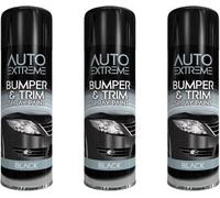 RIZZIIZ Bumper and Trim Black Spray Paint, Satin Finish Quick-Dry Paint for Plastic, Metal & Rubber Surfaces, Non-Cracking Long-Lasting Multipurpose Spray for Interior & Exterior Use, 300ml (3 pcs)