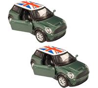 RIZZIIZ Die Cast Mini Cooper Toy Car, Pull Back Action, Openable Doors, Lightweight and Portable, Miniature Collectible Car, Stylish Racing Toy Car for Boys & Girls (2 PCS)