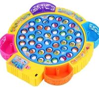 RIZZIIZ Large Electric Fishing Game for Kids with Music & Rotating Tray, Interactive Multicolour Fish Catching Toy Set, Educational Puzzle Gamem, Safe Portable Indoor Play Toy