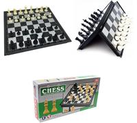 RIZZIIZ Magnetic Folding Chess Set, Portable, Foldable, Educational Strategy Game, Durable Plastic Chessboard, Indoor & Outdoor, Chess Game Gift for Beginners and Professionals 24.7cm x 24.7cm