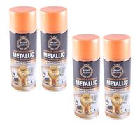 RIZZIIZ Metallic Deep Copper Spray Paint, Brilliant Gloss Finish, Non Cracking, Fast Drying, Long-Lasting Use, Easy To Apply, Lightweight & Portable, Interior And Exterior Use, 400ml (4PCS)