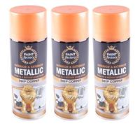RIZZIIZ Metallic Deep Copper Spray Paint, Brilliant Gloss Finish, Non Cracking, Fast Drying, Long-Lasting Use, Easy To Apply, Lightweight & Portable, Interior And Exterior Use, 400ml (3PCS)