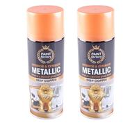 RIZZIIZ Metallic Deep Copper Spray Paint, Brilliant Gloss Finish, Non Cracking, Fast Drying, Long-Lasting Use, Easy To Apply, Lightweight & Portable, Interior And Exterior Use, 400ml (2PCS)