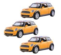 RIZZIIZ Mini Cooper S Diecast Toy Car, Vibrant Colour, Compact & Portable, Durable Construction, Promotes Motor Skills, Great Collectible & Play Vehicle For Car Enthusiasts, Yellow (3 PCS)