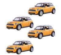 RIZZIIZ Mini Cooper S Diecast Toy Car, Vibrant Colour, Compact & Portable, Durable Construction, Promotes Motor Skills, Great Collectible & Play Vehicle For Car Enthusiasts, Yellow (4 PCS)