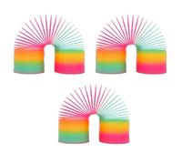 RIZZIIZ Rainbow Spring Toy, Colourful, Walking Coil Spring, Stretchy, Plastic Rainbow Slinky for Kids, Sensory Play, Party Bags, Fidget Fun, Indoor Outdoor Entertainment (3Pcs)