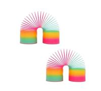 RIZZIIZ Rainbow Spring Toy, Colourful, Walking Coil Spring, Stretchy, Plastic Rainbow Slinky for Kids, Sensory Play, Party Bags, Fidget Fun, Indoor Outdoor Entertainment (2Pcs)