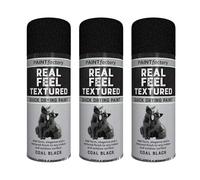 RIZZIIZ Real Feel Textured Spray Paint, Quick Drying, Indoor & Outdoor Use, Decorative Textured Finish Spray,Coating for Metal, Wood, Plastic, Wall Art & DIY Projects, Coal Black (3 PCS)